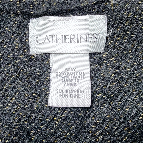 Catherines Black With Gold Knit Shawl - Picture 6 of 6